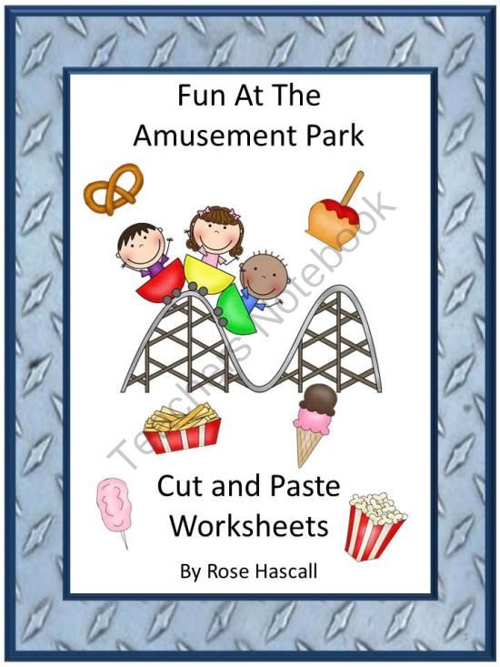 Fun At The Amusement Park Cut And Paste Worksheets From