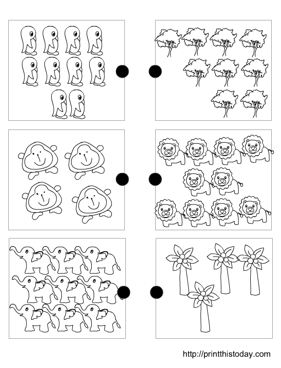 Joining The Matching Sets Free Printable Preschool Math Worksheets