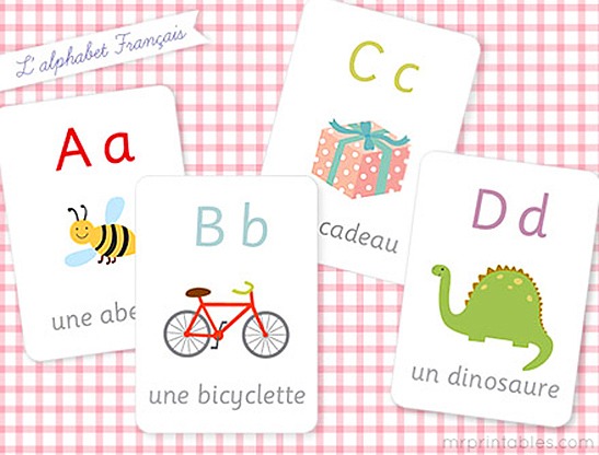 French Alphabet Flash Cards