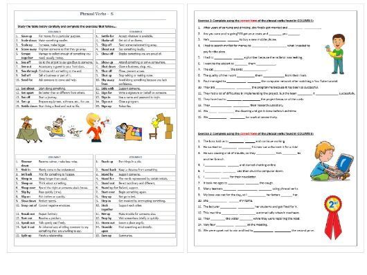 Phrasal Verbs Beginning With S Revision Worksheet