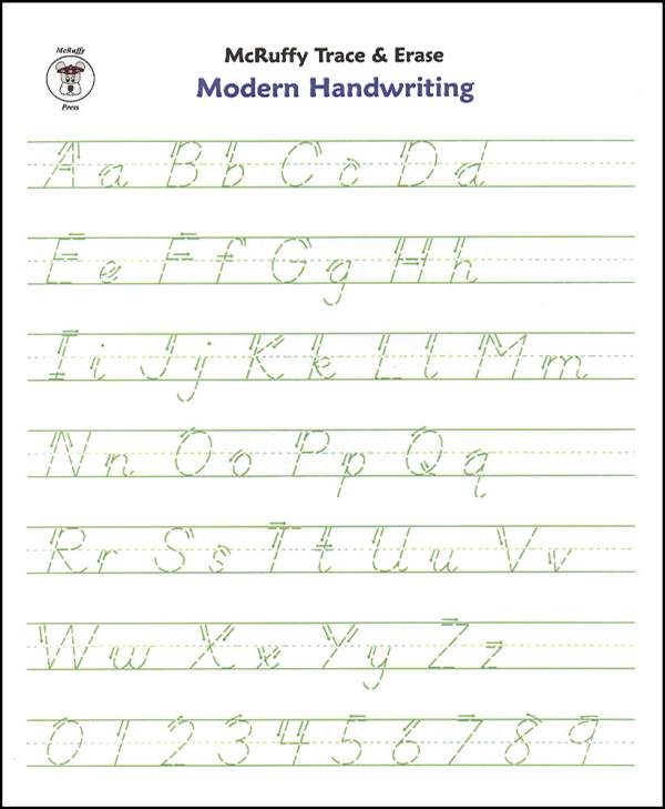 Trace & Erase Alphabet Handwrtng Sheets  Modern (008540) Details