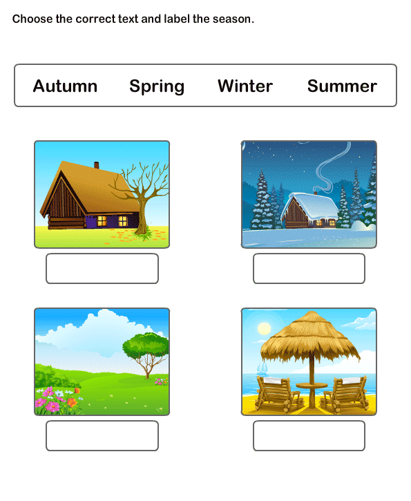 Free Printable Worksheets For Kids, Learn Seasons Worksheets