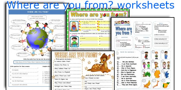 Where Are You From  Worksheets