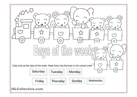 Image Result For Preschool Days Of The Week Worksheets