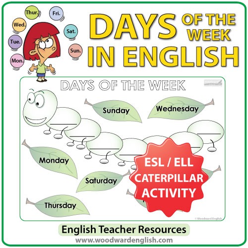 Days Of The Week In English â Caterpillar Worksheet