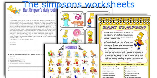 The Simpsons Worksheets